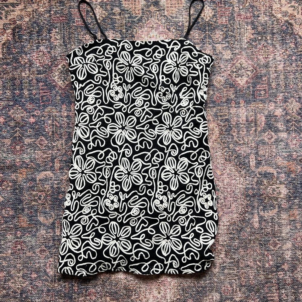 VICI Black and White Floral Mini Dress